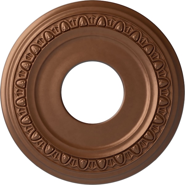Ekena Millwork Jackson Ceiling Medallion (Fits Canopies up to 7 3/8"), 12 1/4"OD x 4"ID x 1 1/8"P, Polished Copper CM12JAPOS - main